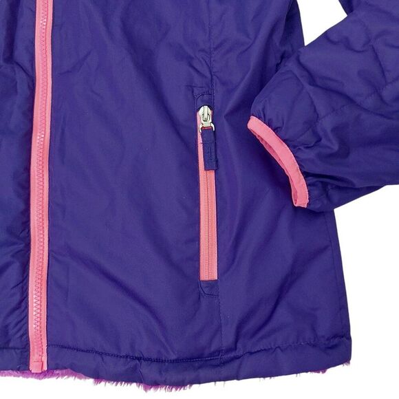 Gerry Jacket Girls Large 14 Purple Full Zip Fleece Lined Reversible Outdoor Warm - Picture 7 of 11